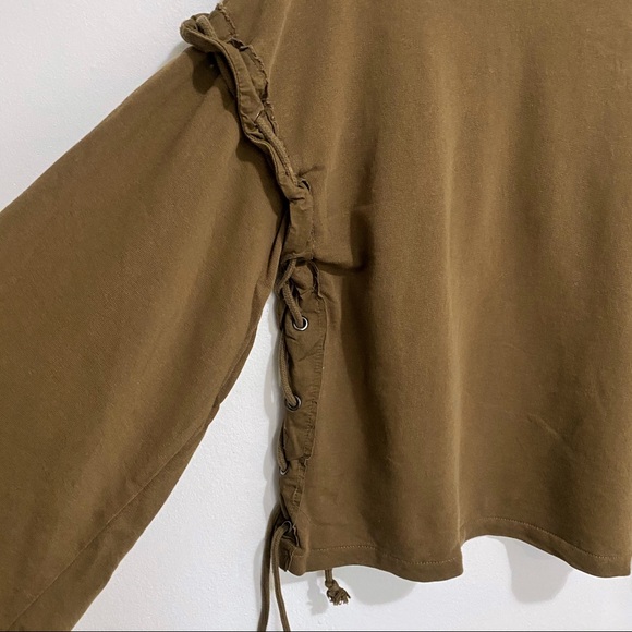 Wide Sleeve Lace-Up Sweater - Picture 4 of 5